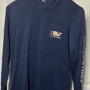 Vineyard Vines Blue Lacrosse Long Sleeve Tee Small Womens